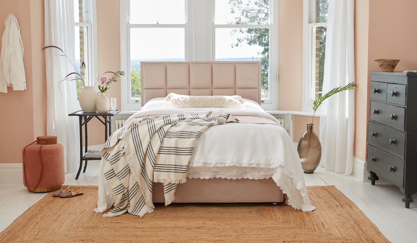 pink bed and bedroom